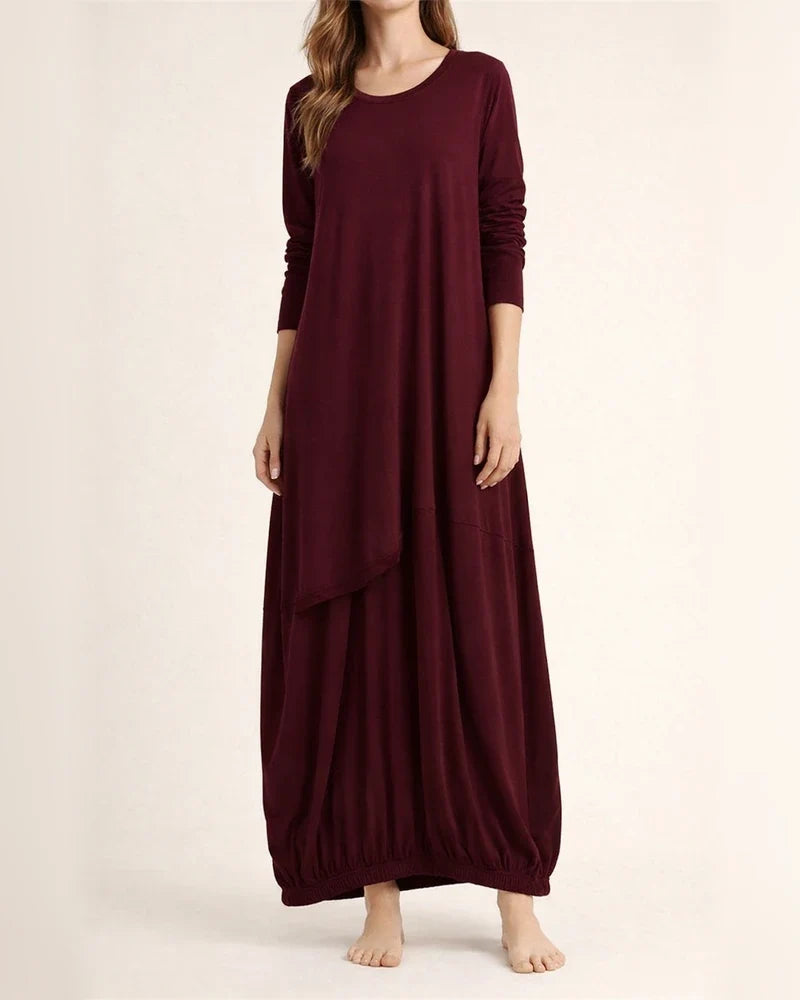 Long-sleeved Round Neck T-shirt Long Lantern Dress | JRSEE:e469dda0-dbce-43f0-8735-04f67f3909bd