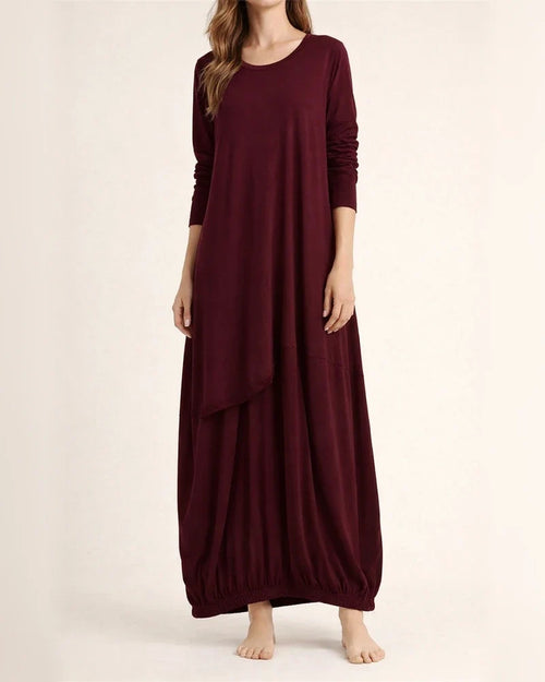 Long-sleeved Round Neck T-shirt Long Lantern Dress | JRSEE:e469dda0-dbce-43f0-8735-04f67f3909bd