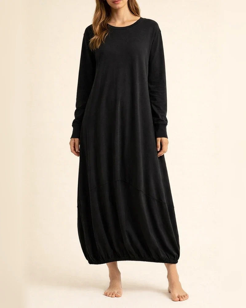 Long-sleeved Round Neck T-shirt Long Lantern Dress | JRSEE:d33ced25-4a70-4b0b-97bb-bcac7d8e7013