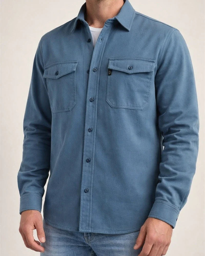 Long-sleeved Thickened Casual Men's Youth Men's Lapel Slim Shirt Navy Light Apricot Lake Blue S-XXXL | JRSEE:fee5960a-d23f-4989-8bb3-306d2c457a39