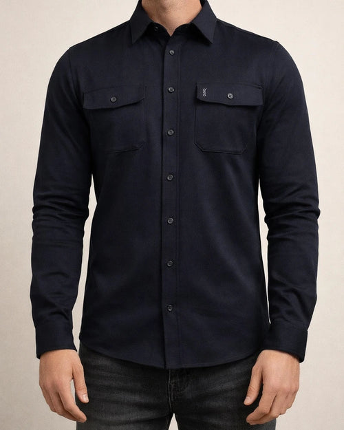 Long-sleeved Thickened Casual Men's Youth Men's Lapel Slim Shirt Navy Light Apricot Lake Blue S-XXXL | JRSEE:b8271f73-fa1f-4f78-b08e-52bf829e85b4