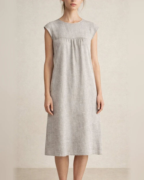 Loose Casual Solid Color Cotton Linen Short Dresses | JRSEE:b22cd6df-2a25-429e-b258-5f18afe45673