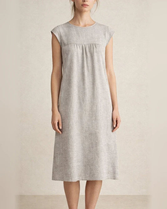 Loose Casual Solid Color Cotton Linen Short Dresses | JRSEE:b22cd6df-2a25-429e-b258-5f18afe45673