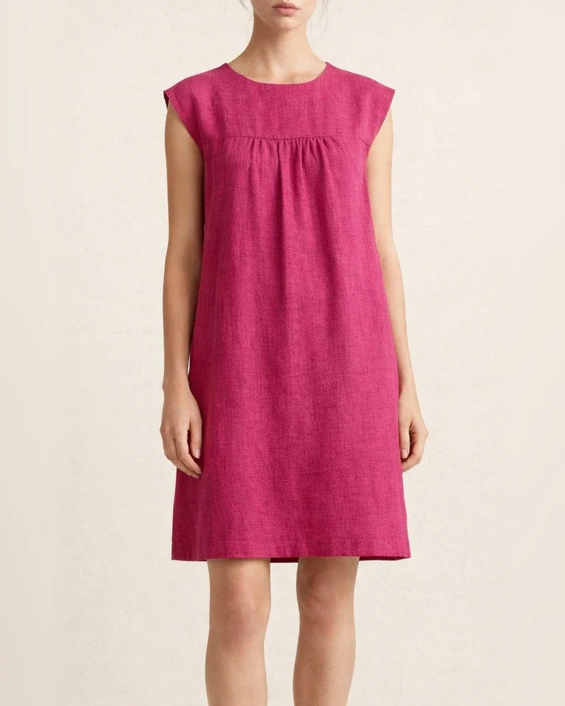 Loose Casual Solid Color Cotton Linen Short Dresses | JRSEE:144a891e-e5b5-4890-ba70-56b59926270e