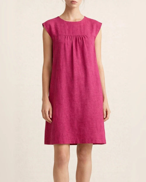 Loose Casual Solid Color Cotton Linen Short Dresses | JRSEE:144a891e-e5b5-4890-ba70-56b59926270e