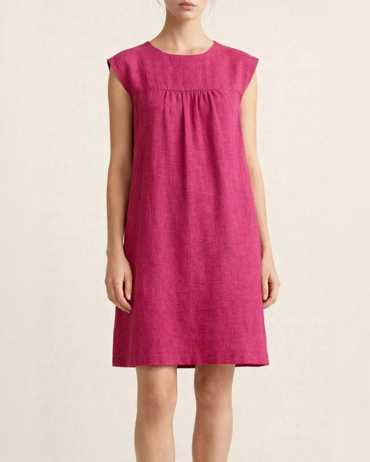 Loose Casual Solid Color Cotton Linen Short Dresses | JRSEE:144a891e-e5b5-4890-ba70-56b59926270e