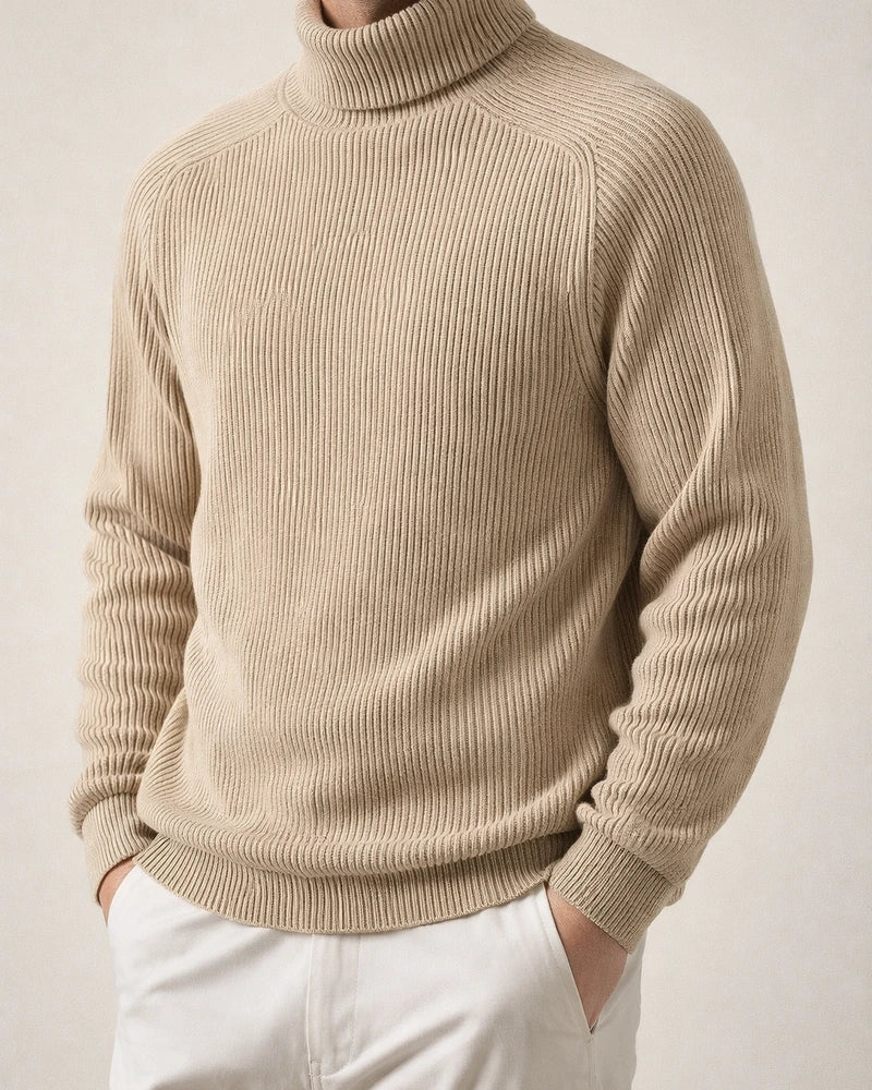 Loose Large Size Men's High Neck Pullover Thickened Bottom Shirt Warm Long-sleeved Ribbed Bottom Hem Knit Shirt Tops | JRSEE:1cff7847-5b42-4eb6-a8e8-6cd7cb8cbfb4