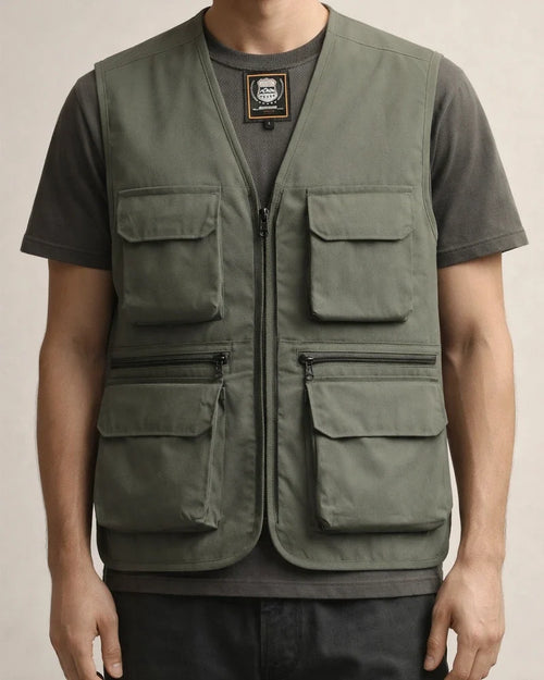 Loose Men's Multi-Pocket Outdoor Casual Photography Fishing Zipper V-Leader Vest Large Size Shoulder Jacket Cardigan | JRSEE:a4c82d89-1bbd-4804-aaf3-9ffe989a0eb1