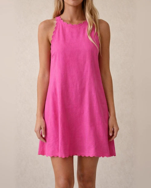 Loose Sleeveless Round Neck Cotton And Linen Dress White Dresses | JRSEE:34dcaaa9-6c48-441c-b3b1-e7c78418bd18