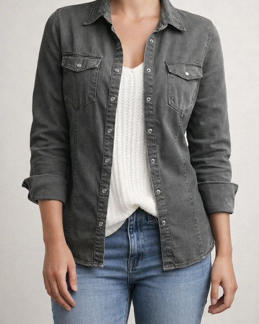 Medium Length Denim Jacket for Women | JRSEE:a5ff1581-39a4-4816-83d1-a3e4b4d87e91