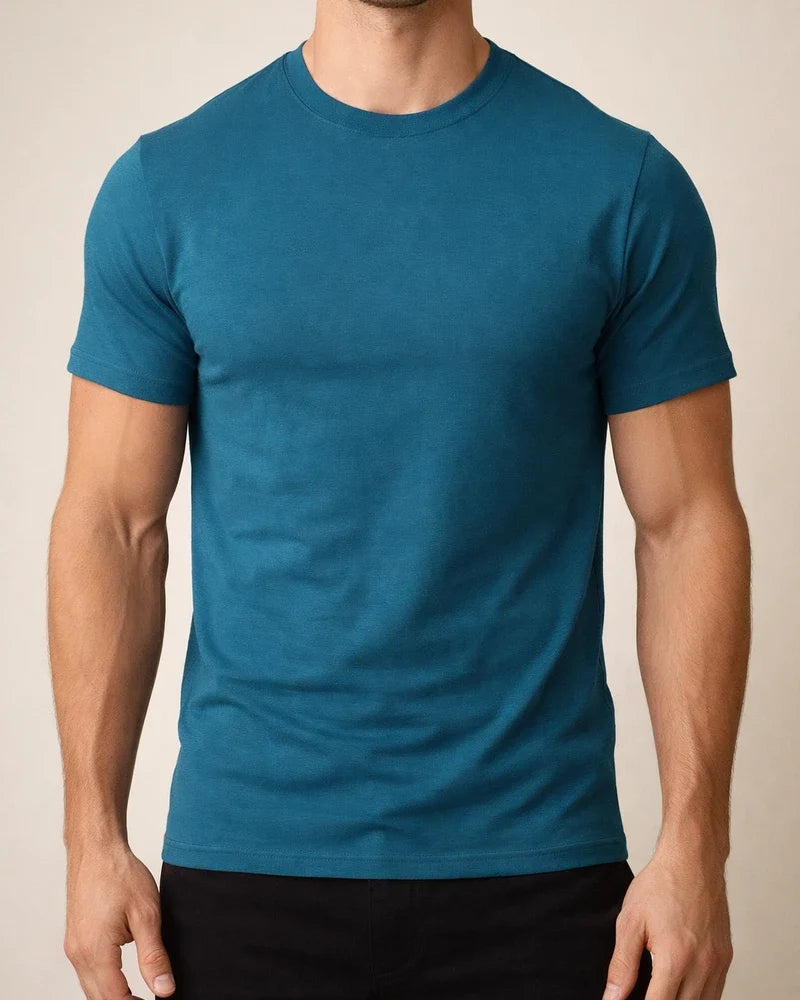 Men Muscle Tee T Shirt Stretch Short Sleeve Crew Neck Bodybuilding Workout Basic Daily Tops Navy White Wine Red | JRSEE:2cee3216-7037-4d2d-9450-2861df6c2d09