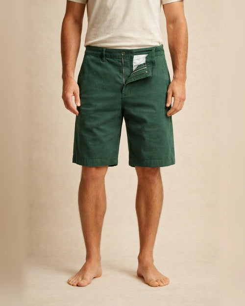 Men's 100% Cotton Shorts Business Casual Loose Fit Plus Size Cropped Pants | JRSEE:97036ce4-5769-4625-aed3-0eec25891f3f