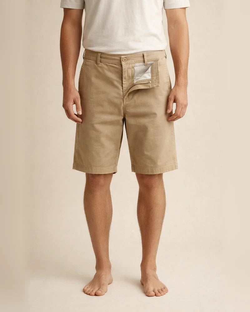 Men's 100% Cotton Shorts Business Casual Loose Fit Plus Size Cropped Pants | JRSEE:acc3d805-e9d8-4f25-9ec4-7d06788bc158