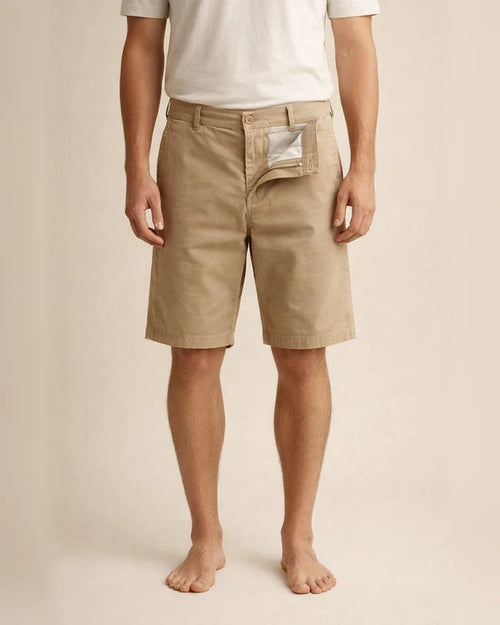 Men's 100% Cotton Shorts Business Casual Loose Fit Plus Size Cropped Pants | JRSEE:acc3d805-e9d8-4f25-9ec4-7d06788bc158