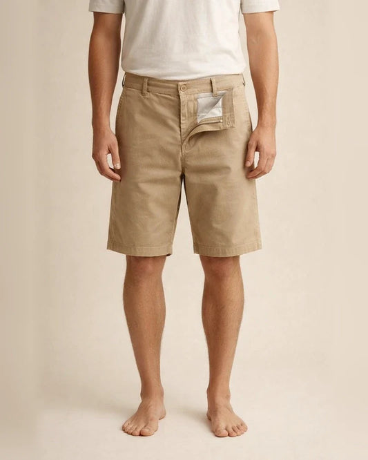 Men's 100% Cotton Shorts Business Casual Loose Fit Plus Size Cropped Pants | JRSEE:acc3d805-e9d8-4f25-9ec4-7d06788bc158