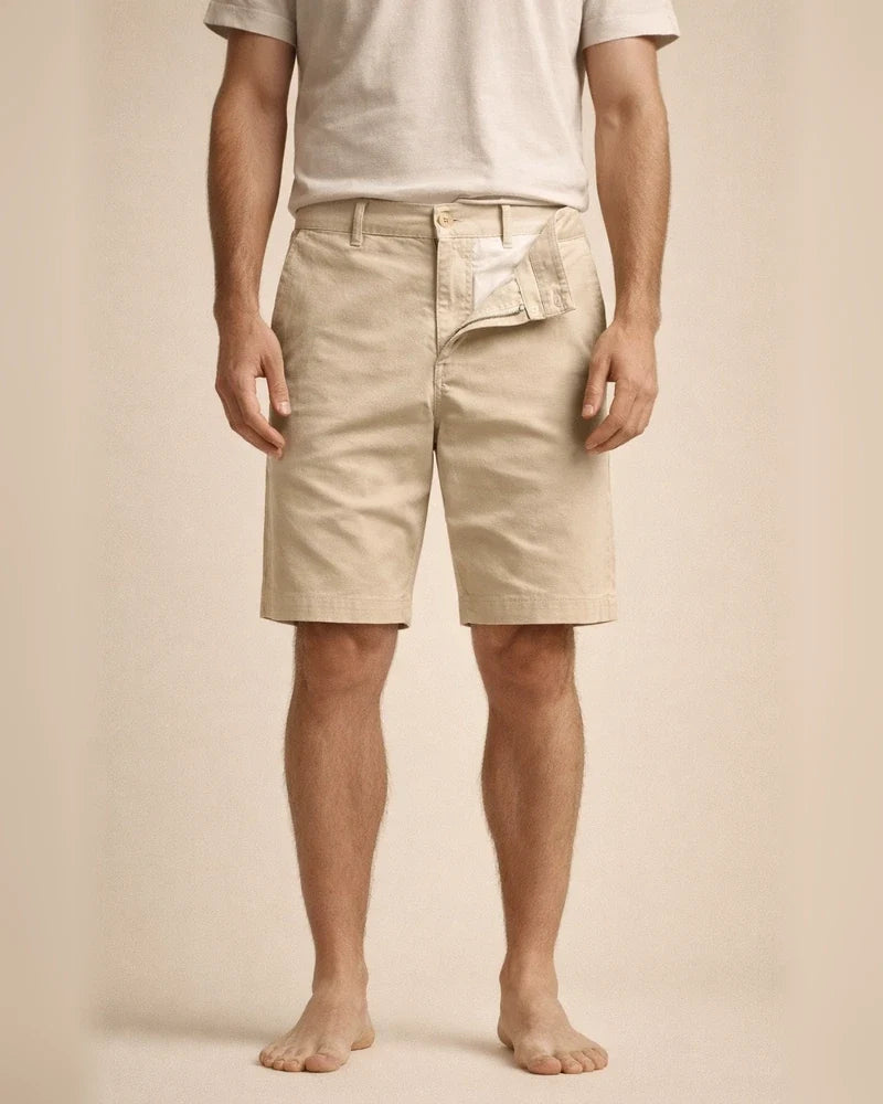 Men's 100% Cotton Shorts Business Casual Loose Fit Plus Size Cropped Pants | JRSEE:e2f80c02-f719-4780-8bf0-582c2695e539