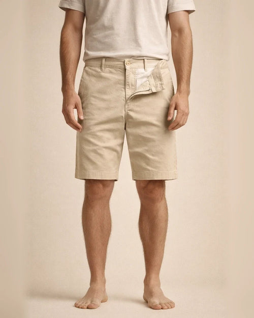 Men's 100% Cotton Shorts Business Casual Loose Fit Plus Size Cropped Pants | JRSEE:e2f80c02-f719-4780-8bf0-582c2695e539