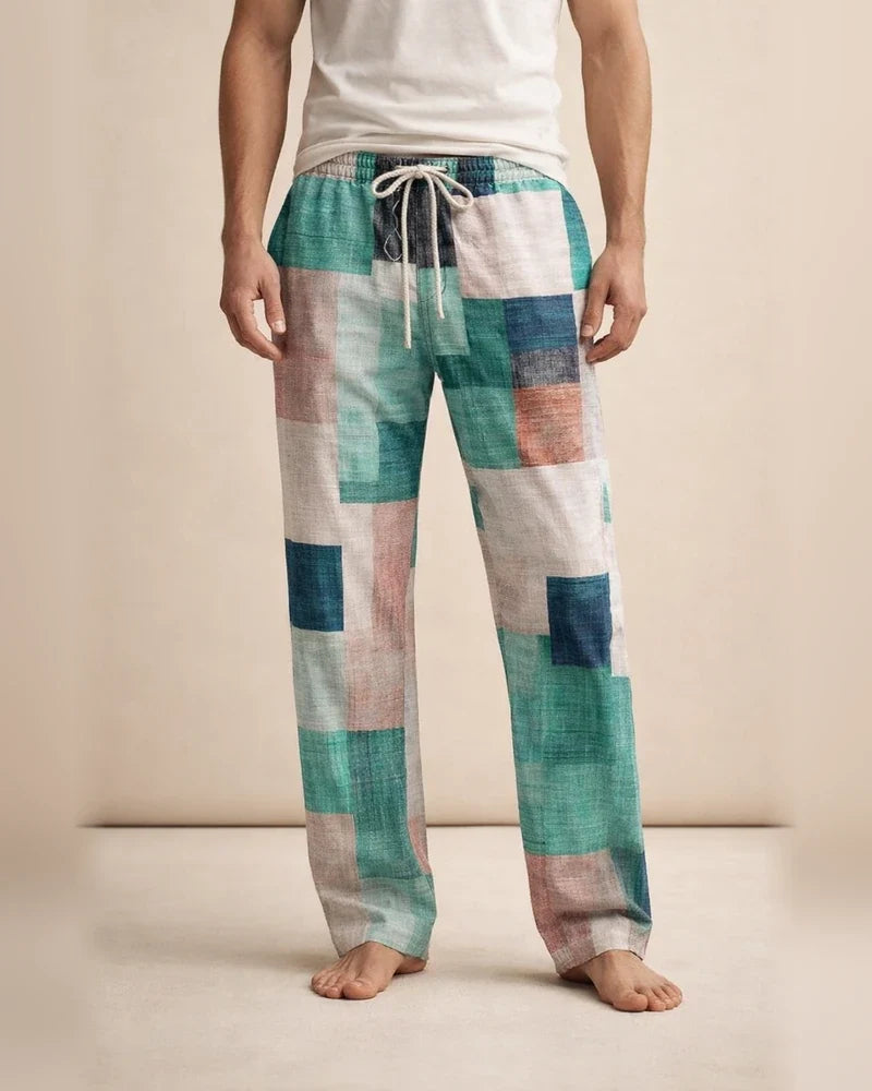 Men's 3D Digital Print American-Style Patch-Decorated Loose-Fit Straight-Leg Casual Drawstring Pants | JRSEE:3fed63e0-812e-4e19-b636-03df12cfb681