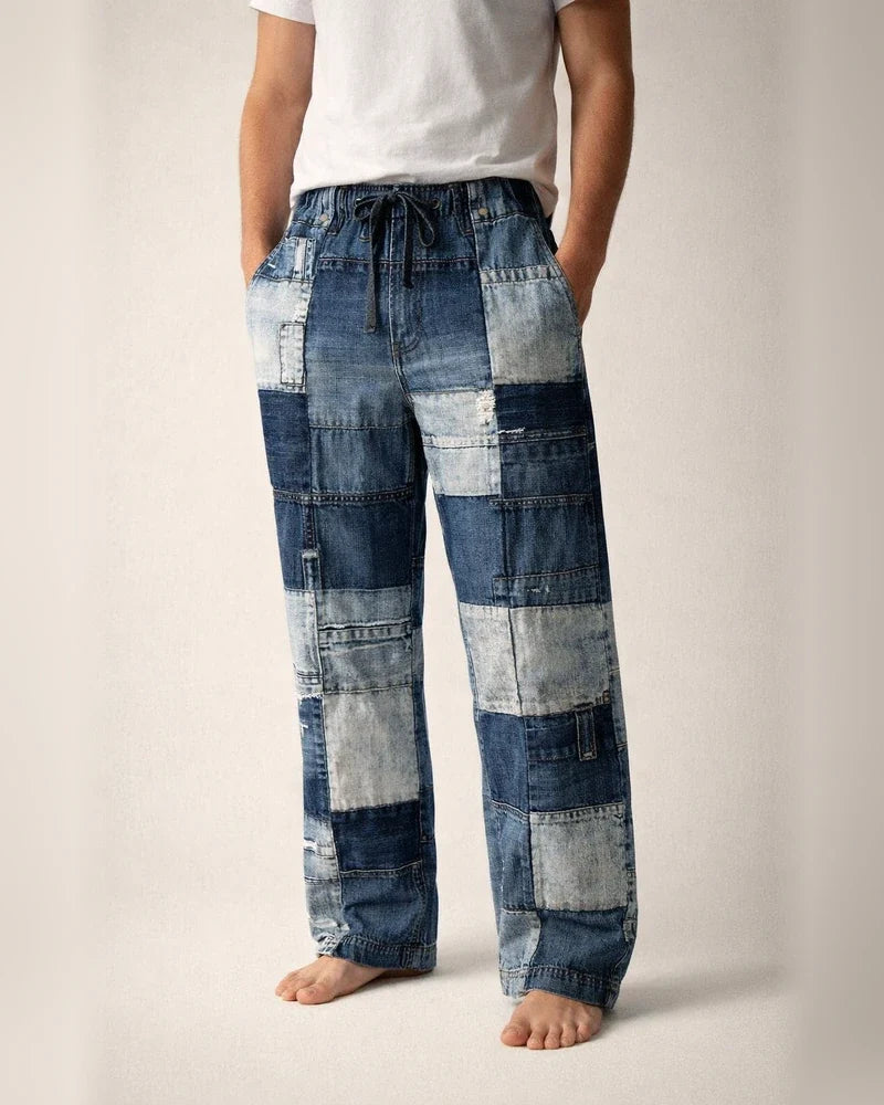 Men's 3D Digital Print American-Style Patch-Decorated Loose-Fit Straight-Leg Casual Drawstring Pants | JRSEE:8b9b0863-fea1-418e-935d-6bff1f1586c3