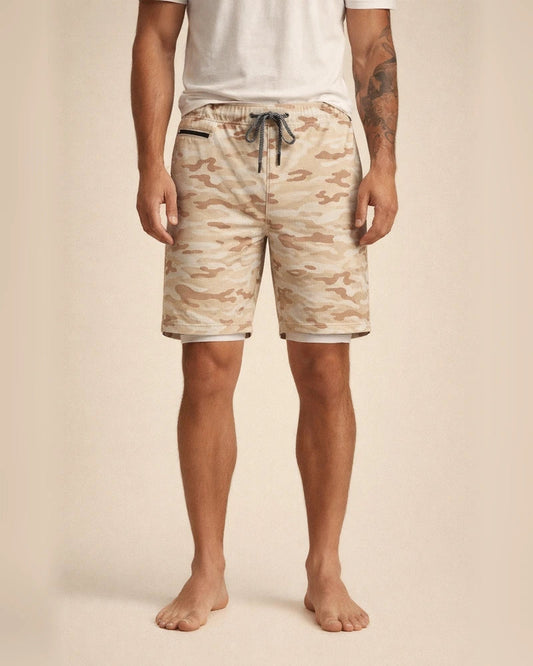 Men's Active Shorts Running Shorts Casual Shorts Drawstring Elastic Waist With Compression Liner Breathable Quick Dry Short Running Weekend Gym Athleisure Yellow camouflage Green Stretchy | JRSEE:a215bf88-ba79-4609-bfdd-0a2b053d82f8