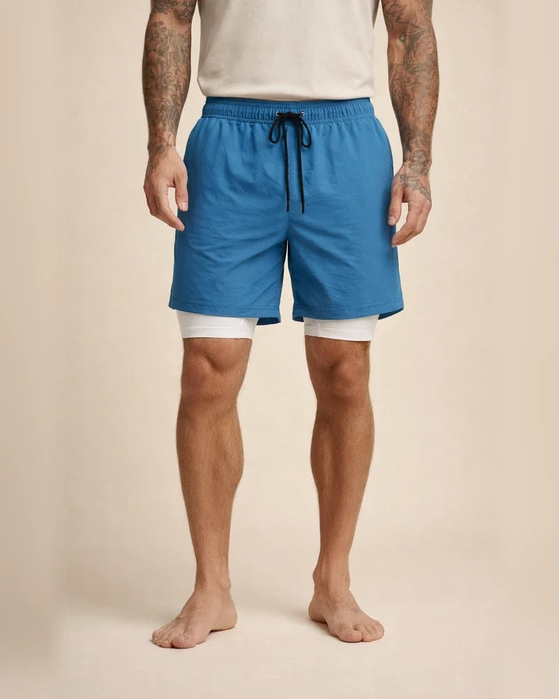 Men's Active Shorts Running Shorts Casual Shorts Drawstring Elastic Waist With Compression Liner Breathable Quick Dry Short Running Weekend Gym Athleisure Yellow camouflage Green Stretchy | JRSEE:fc8afb38-72c8-489a-90d5-e9d29805f83d