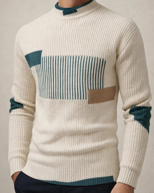 Men's Autumn/Winter Woolen Knitwear with Color-Blocked Base Layer | JRSEE:44389ea5-268a-48b5-9354-6a1890391d12