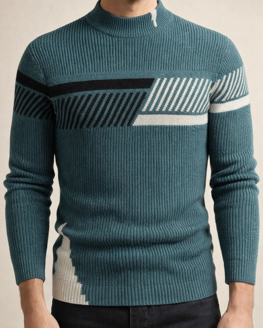 Men's Autumn/Winter Woolen Knitwear with Color-Blocked Base Layer | JRSEE:ac74ff4e-42ac-408f-a8ae-c5471b8430fd