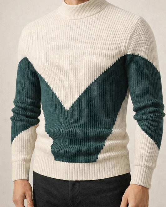 Men's Autumn/Winter Woolen Knitwear with Color-Blocked Base Layer | JRSEE:1437be24-d335-4b81-93c9-17d3bd7fbbf1