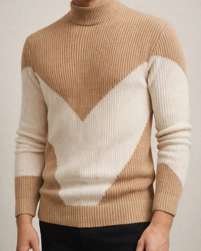 Men's Autumn/Winter Woolen Knitwear with Color-Blocked Base Layer | JRSEE:20a60f60-9b8f-4c53-b760-b86dbe304c24