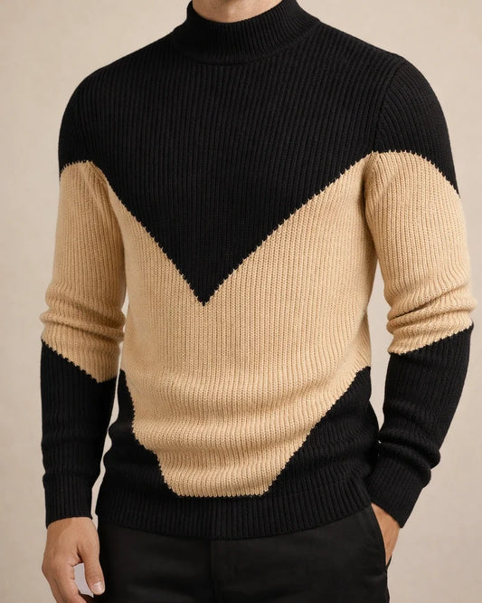 Men's Autumn/Winter Woolen Knitwear with Color-Blocked Base Layer | JRSEE:a5f1661d-29a2-4099-b3d4-54a1732fad38