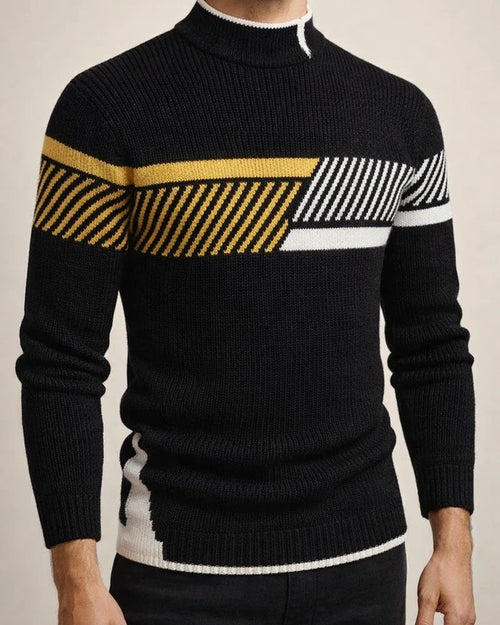 Men's Autumn/Winter Woolen Knitwear with Color-Blocked Base Layer | JRSEE:2f719e95-1e14-4b9f-a334-ef70a9add031