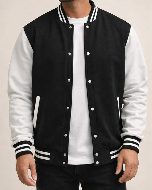 Men's Baseball Jacket Trend Solid Color Collision Color Sweater Casual Versatile Men's Loose Stand-up Collar Coat Teenage Cardigan | JRSEE:fd18ccbd-5c25-4d90-b887-3b4007f7c3e5