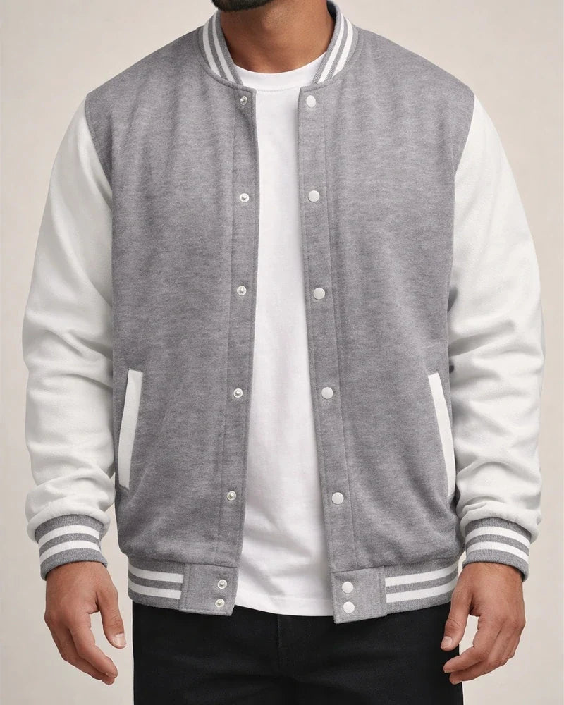 Men's Baseball Jacket Trend Solid Color Collision Color Sweater Casual Versatile Men's Loose Stand-up Collar Coat Teenage Cardigan | JRSEE:df0742cd-8eb0-41ba-9873-0a4cd41a7ba6