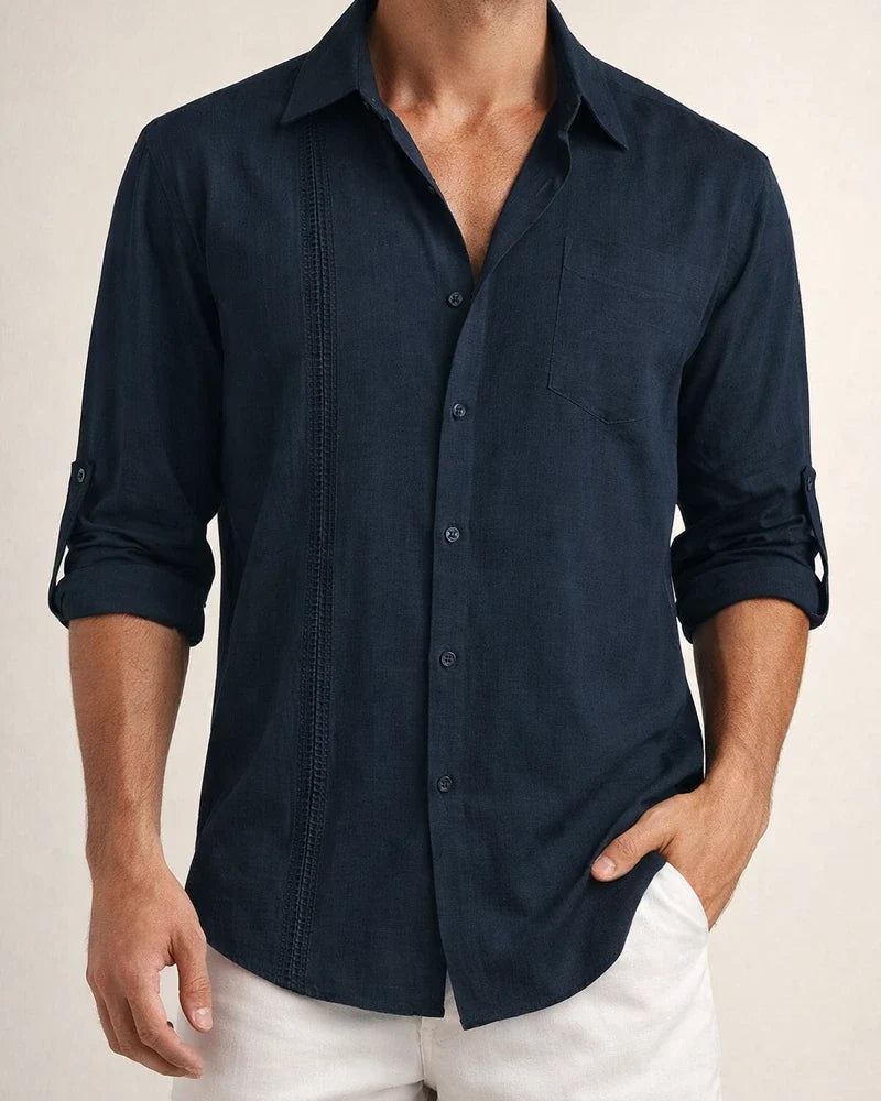 Men's Basic Loose Solid Color Cotton Linen Lace Casual Long Sleeve Wristlet Pocket Lapel Casual Shirt Cardigan | JRSEE:47174a39-1129-4daa-965c-3d03eec02f71