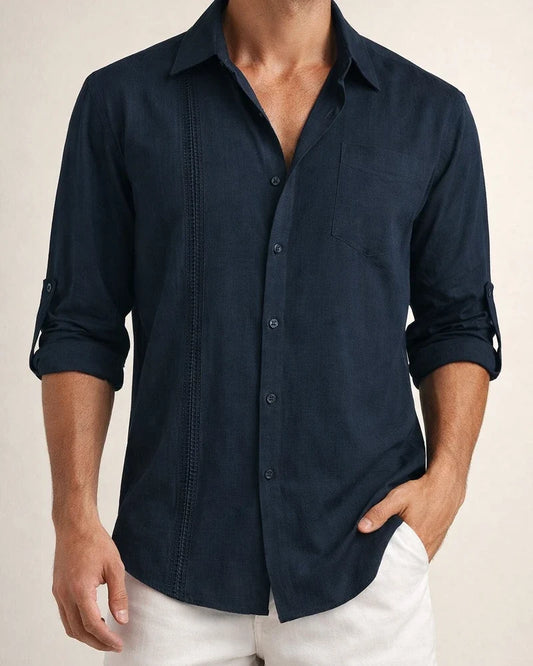 Men's Basic Loose Solid Color Cotton Linen Lace Casual Long Sleeve Wristlet Pocket Lapel Casual Shirt Cardigan | JRSEE:47174a39-1129-4daa-965c-3d03eec02f71