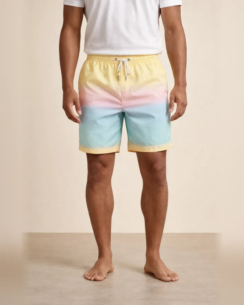 Men's Board Shorts Swim Shorts Swim Trunks Summer Shorts Beach Shorts Drawstring with Mesh Lining Elastic Waist Gradient Graphic Prints Quick Dry Short Casual Daily Holiday Boho Hawaiian Gradient | JRSEE:3c291a36-9f7c-4559-abe4-2f1adca73ad5