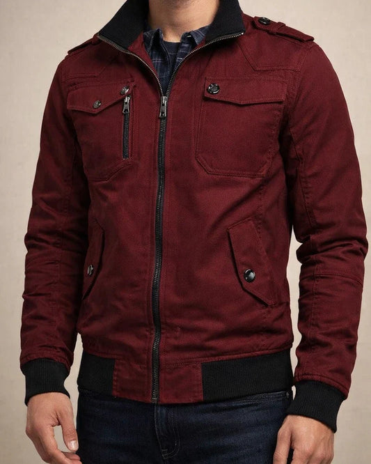 Men's Bomber Jacket Work Jacket Windproof Warm Sports Climbing Hiking Zipper Stand Collar Jacket Outerwear Solid Color Patchwork Black Blue Army Green | JRSEE:2954a875-aed2-4bad-af61-282adb7dc063