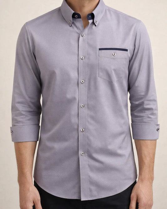 Men's Business Long-sleeved Shirt Korean Version of The Plaid Casual Slim Non-iron Thin Section Men's Solid Color Shirt | JRSEE:89c67e70-21a8-4466-a2b8-40ff8b63c709