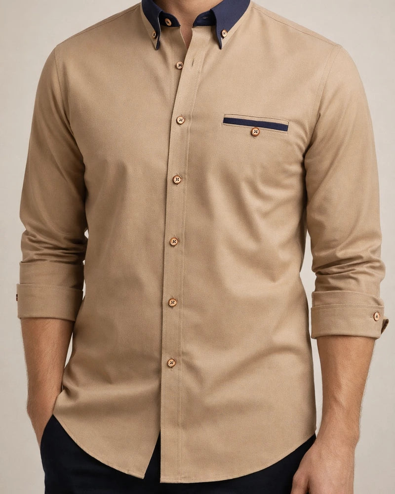 Men's Business Long-sleeved Shirt Korean Version of The Plaid Casual Slim Non-iron Thin Section Men's Solid Color Shirt | JRSEE:a71649c2-f7ac-4607-adbe-e91e61c497ff