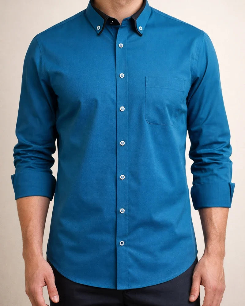 Men's Business Shirts Long-sleeved Men's Solid Color Shirts Formal Business Shirts | JRSEE:a7be3005-9614-4b64-b8f7-5aff971aa414