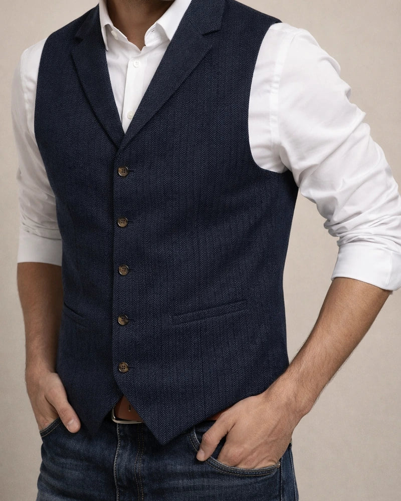 Men's Business Suit Vest Fashion British Retro Herringbone Undershirt Casual Workwear Slim Vest | JRSEE:4df283bd-532d-49fe-ac70-9099e2fc789d