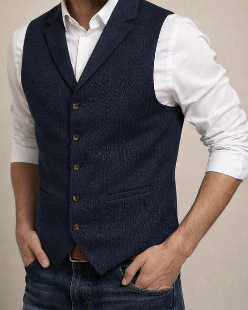 Men's Business Suit Vest Fashion British Retro Herringbone Undershirt Casual Workwear Slim Vest | JRSEE:4df283bd-532d-49fe-ac70-9099e2fc789d