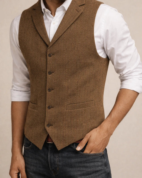 Men's Business Suit Vest Fashion British Retro Herringbone Undershirt Casual Workwear Slim Vest | JRSEE:ebf0f649-6aec-44ed-8d48-9329e26fd449
