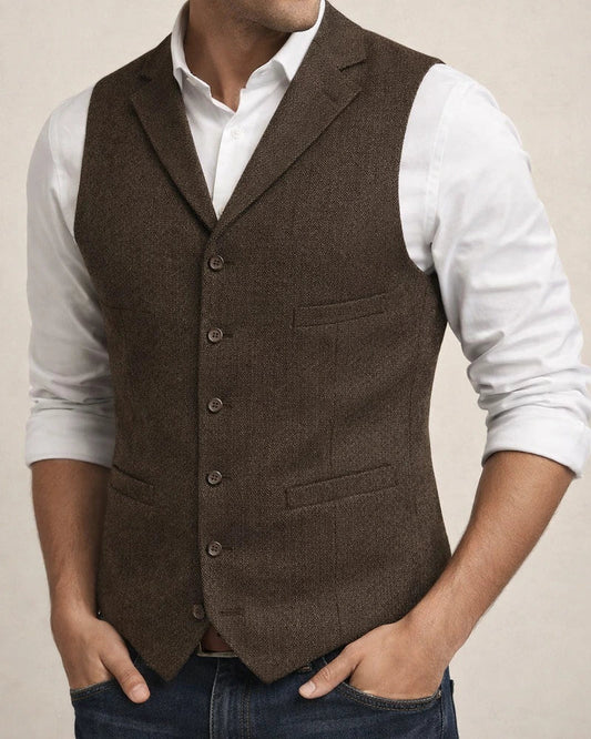Men's Business Suit Vest Fashion British Retro Herringbone Undershirt Casual Workwear Slim Vest | JRSEE:7932f4b1-78ec-452e-ae25-b8d214e57dfc