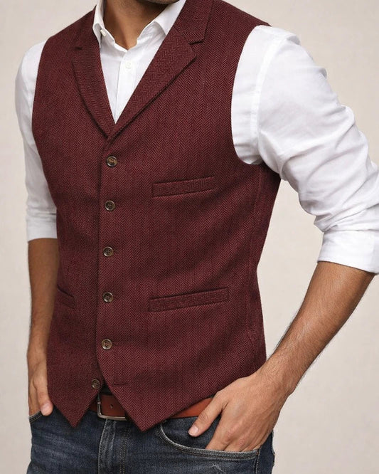 Men's Business Suit Vest Fashion British Retro Herringbone Undershirt Casual Workwear Slim Vest | JRSEE:4cf2c6bd-f746-4c28-9858-30a361ac46ac