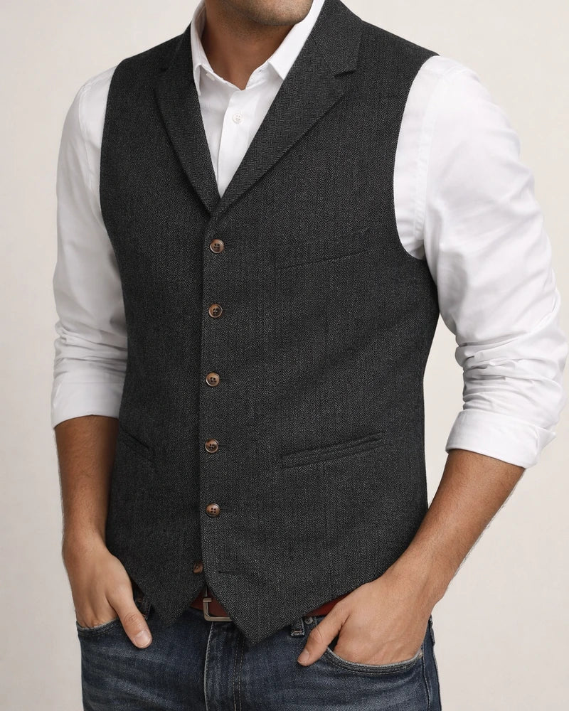 Men's Business Suit Vest Fashion British Retro Herringbone Undershirt Casual Workwear Slim Vest | JRSEE:113dcc5d-3bd3-4131-90a8-985c697c0c74