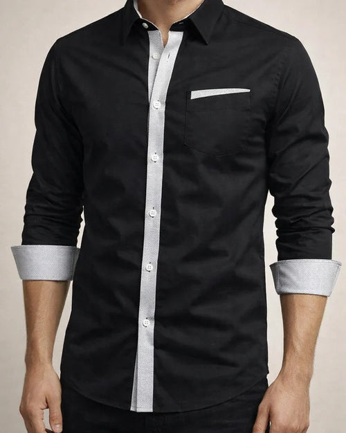 Men's Button Up Shirt Dress Shirt Collared Shirt Black White Red Long Sleeve Plain Collar Spring Fall Wedding Work Clothing Apparel | JRSEE:d643e54d-62ff-4c29-b3d9-987c1fbca2a9
