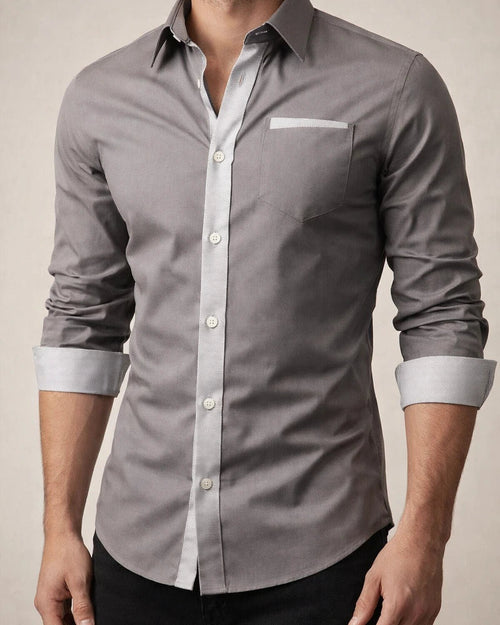 Men's Button Up Shirt Dress Shirt Collared Shirt Black White Red Long Sleeve Plain Collar Spring Fall Wedding Work Clothing Apparel | JRSEE:fb89752f-b528-4fd9-8963-d601d183d66a