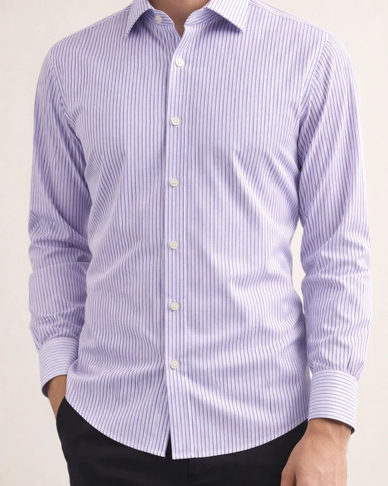 Men's Button Up Shirt Dress Shirt Collared Shirt Non Iron Shirt A B C Long Sleeve Striped Collar Spring & Fall Wedding Work Clothing Apparel Button-Down | JRSEE:7f34c3ad-3fdc-4a88-a381-656465328be3