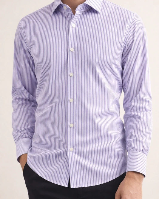 Men's Button Up Shirt Dress Shirt Collared Shirt Non Iron Shirt A B C Long Sleeve Striped Collar Spring & Fall Wedding Work Clothing Apparel Button-Down | JRSEE:7f34c3ad-3fdc-4a88-a381-656465328be3